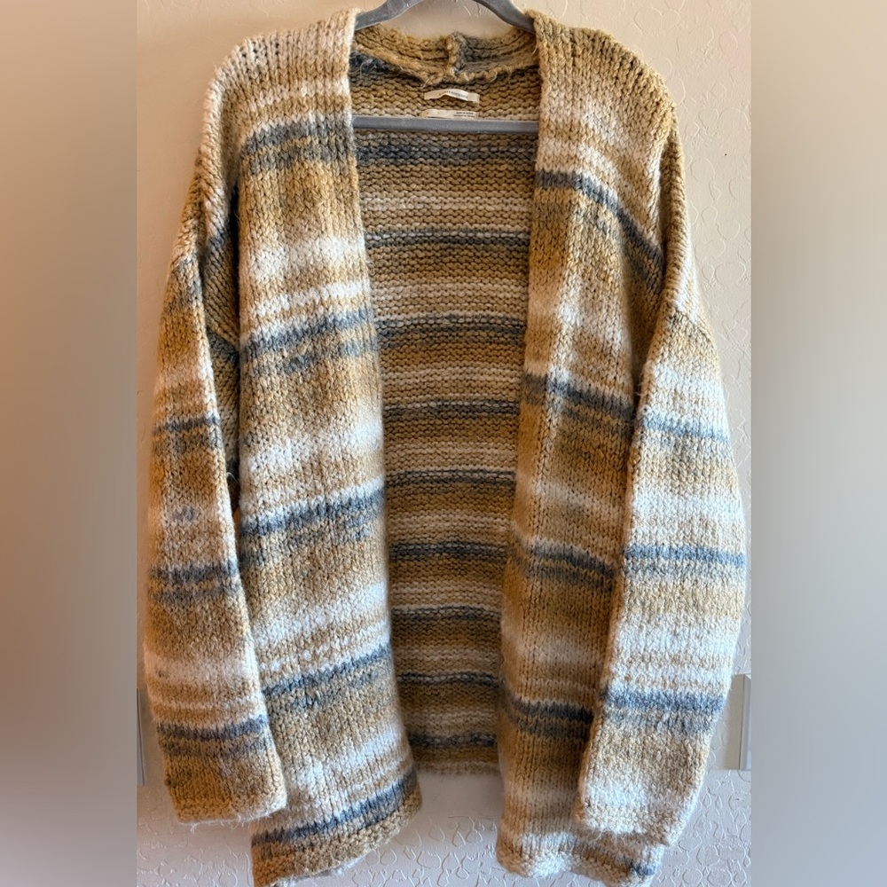 Anthropologie, large, striped cardigan sweater